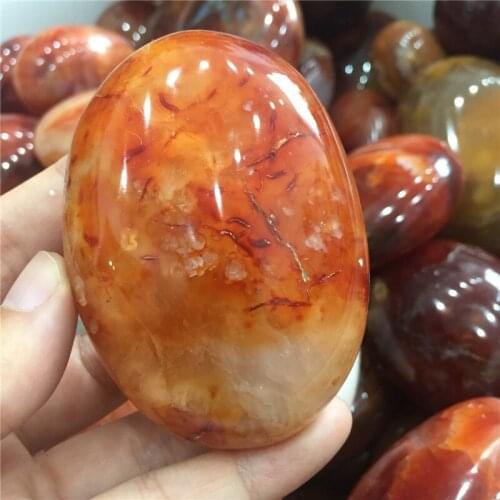 1pcs natural stones and minerals red agate tumble stone palm reiki healing crystals as gifts for home decoration