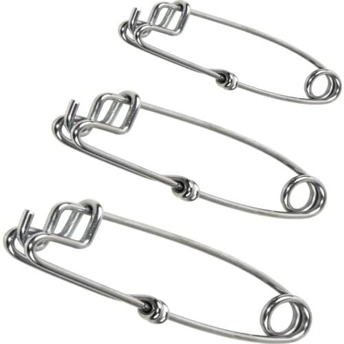 10pcs Stainless Steel Longline Snap Clips High Strength Branch Hanger Snap Float Line Tuna Clip Fishing Float Decoy