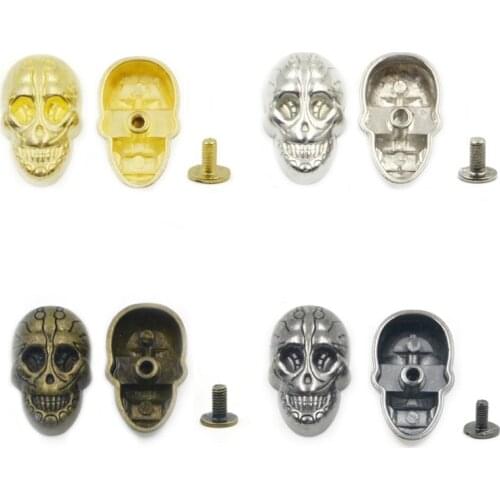 20pcs 21*15mm Mix 4 Colors Skull Spikes Rivet Studs Nailheads Pick Punk Rock DIY