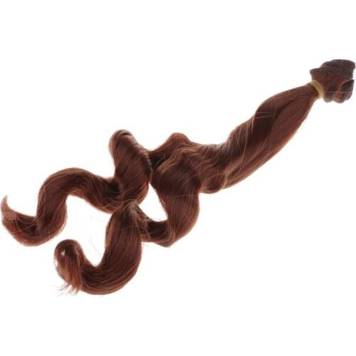 25cm Cool DIY Curly Hair Wig for 1/3 1/4 1/6 Blythe BJD Doll Coppery