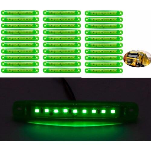 30PCS Amber 9LED Bus/Truck/Trailer/Truck LED Lights Side Marker Light Waterproof 24V LED Light Tail License Plate Parking