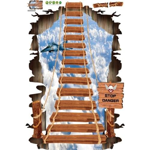 3d Cosmic Space Wall Sticker Bridge Home Decoration for Kids Room Floor Living Room Wall Decals Home Decor