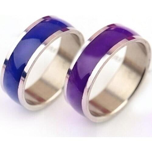 8MM Mood Rings Personality titanium steel ring changing color rings 500g/100pcs
