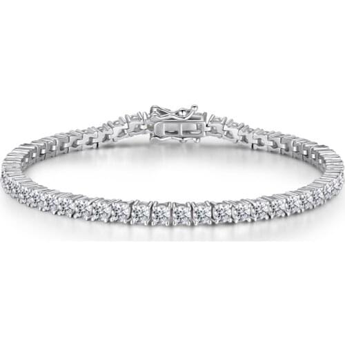 925 Sterling Silver Tennis Chain Bracelet 3mm Korean Fashion Luxury Statement Bracelets For Women Girl Accessories Fine Jewelry