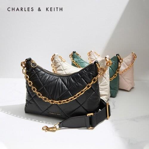 CHARLES＆KEITH New Arrival for Autumn 2021 CK2-80151052 Ladies Lingge Handbag Shoulder Bag