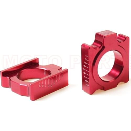 CRF Billet Aluminum Rear Chain Adjuster Axle Blocks CR125R 250R CRF250R X 450R X MOTOCROSS DIRT BIKE FREE SHIPPING