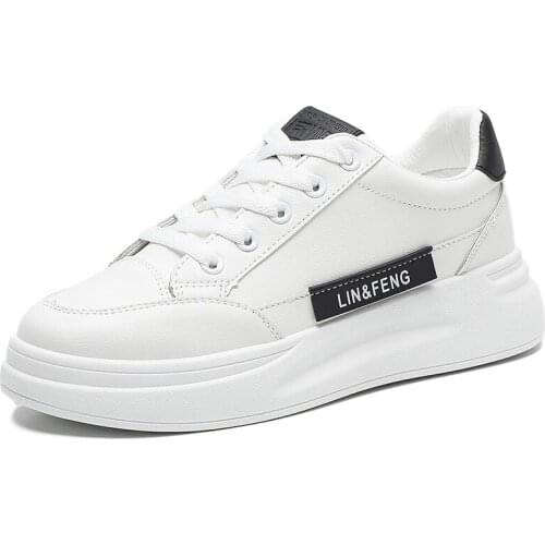 Cheap ! 2021spring Comfy White pu Trainers Womens Platform Sneakers Casual Female running Shoes For Woman basket femme