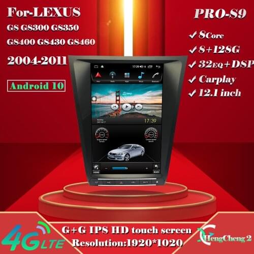 For 04-11 Lexus GS GS300 GS350 GS400 GS430 GS460 12.1 inch Tesla car intelligent multimedia video player GS radio GPS navigation