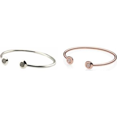 Signature Open Sterling Silver Bracelets For Woman DIY Beads & Charms Authentic Sterling Silver Fashion Jewelry Bracelets