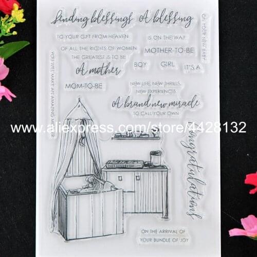 Mother to be Boy Girl Congratulations Scrapbook photo cards rubber stamp clear stamp transparent stamp 9061405