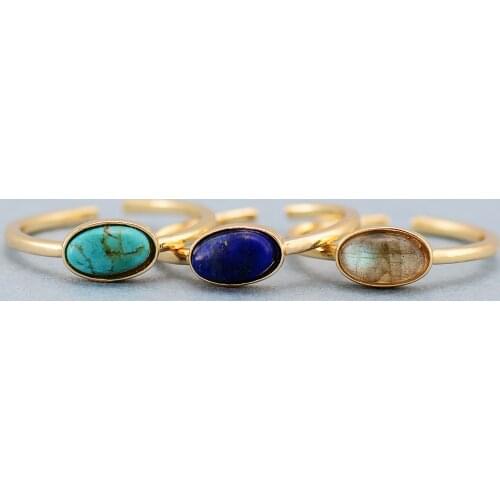 Trendy Luxury Women Classic Finger Rings Modern Cocktail Adjustable Designer Natural Stone Ring Anniversary Holiday Jewelry