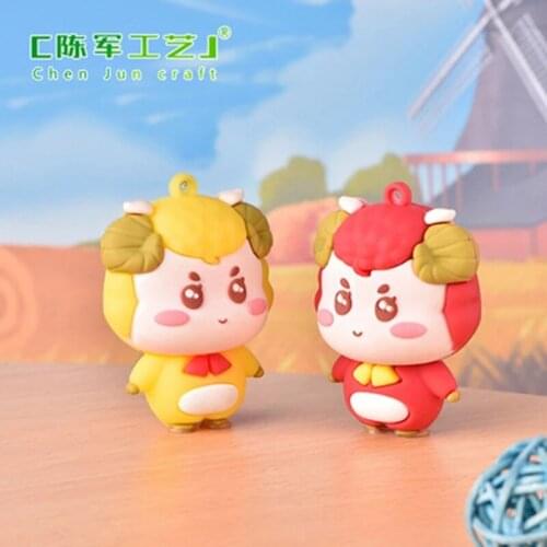 ZOCDOU 1 Piece Cute Little Lamb Small Statue Little Figurine Crafts Figure Ornament Miniatures