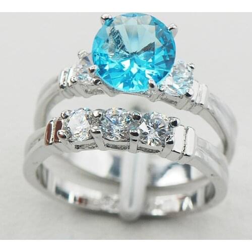 Crystal Zircon Fashion Women 925 Sterling Silver Ring F833 Size 6 7 8 9 10