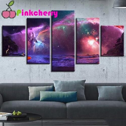 5 pcs set Diamond embroidery Galaxy Stars Fantasy Space Planets 5d diy diamond painting Mosaic puzzle rhinestones 5d art k795