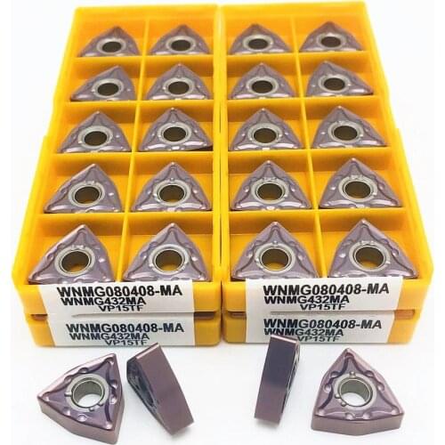 10PCS Carbide Insert WNMG080408 MA VP15TF Lathe Parts Tool External Turning Tool WNMG 080408 Cutting Tool WNMG Turning Tool