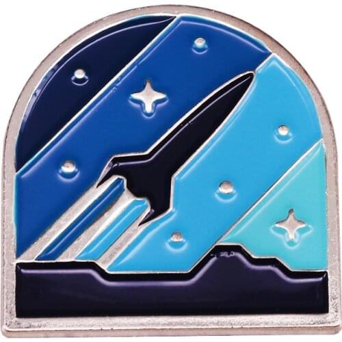 Space Shuttle Launch Lapel Pin Rocket Aerospace Jewelry
