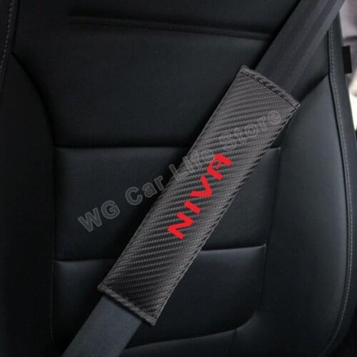 Car Safety Belt Cover For Chevrolet Niva Accessories Carbon Fiber Seat Belt Shoulder Pad Vehicle Supplies Auto Interior Styling
