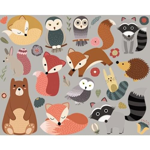 Small Forest Animals Stickers On Clothes Vinyl Diy Appliqued Tops Fashion Heat Transfer Patches For Clothing Bags Shoes