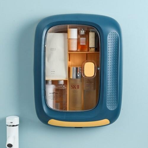 Bathroom Wall-mounted Makeup Organizer Drawer-type Storage Box Cosmetic Large Capacity Transparent Container Jewelry Vanity Rack