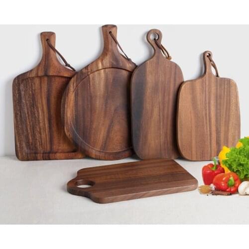 Natural Acacia wood lacquer-free wax-free solid wood home pizza plate tray wooden chopping board