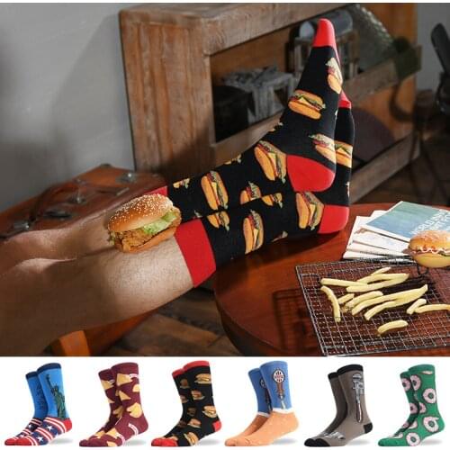 Q Cotton Middle Tube Socks For Man Women Happy Funny Socks Breathable Socks Funny Graphic Pattern Multicolors Harajuku