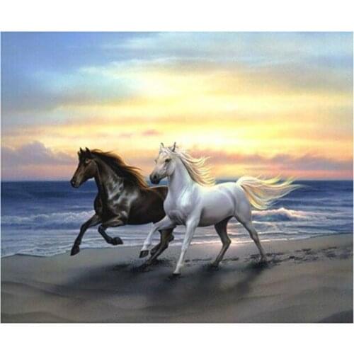 2016 New Full Square Diamond 3D Diamond Painting Wall Decora Needlework Embroidery horse