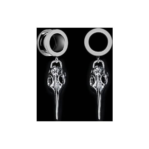 Pair Skull Cross Bones Ear Plugs and Tunnel Ear Gauges Flesh tunnel screw fit expansions Body Piercing Expander set 10mm 4mm