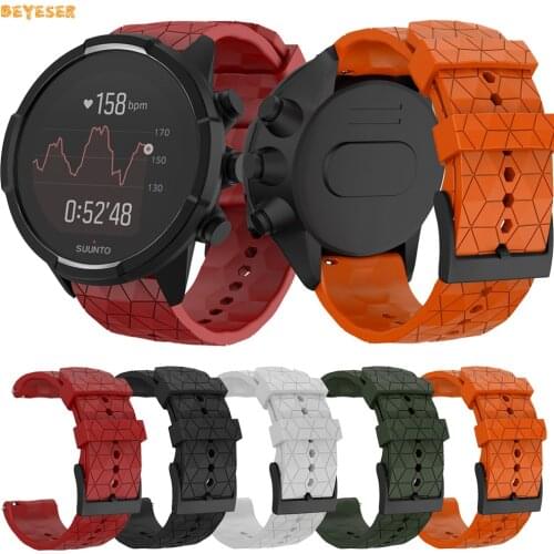 Fashion Soft Silicone Sports Watch Strap For Suunto 7/Suunto 9 Smartwatch Wristband Replacement Watchband Bracelet Accessories