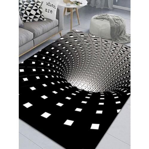 3D Luxury Carpet New Carpet Floor Mat Illusion Mat Spiral Rectangle Carpet 3D Geometric Floor Pad For Living Room Bedroom