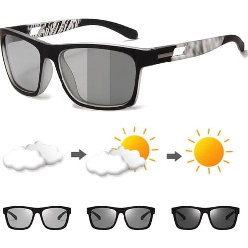 Men Photochromic Sunglasses Polarized Sports Goggles Chameleon Color Changing Anti Glare Driving Sun Glasses Women Gafas