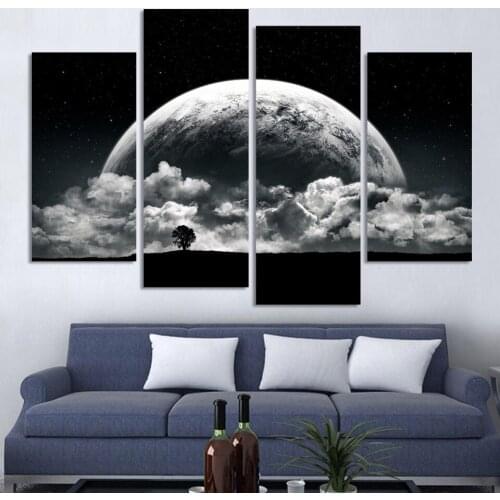 Modern Unframed 4 Panels Canvas Paintings Running Horse Wall Art Pictures For Living Room 4 piece canvas art