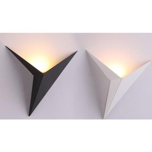 Modern LED Wall Lamps Nordic style Indoor minimalist triangle shape Wall Lamps Living Room Lights Simple Lighting 3W AC85-265V