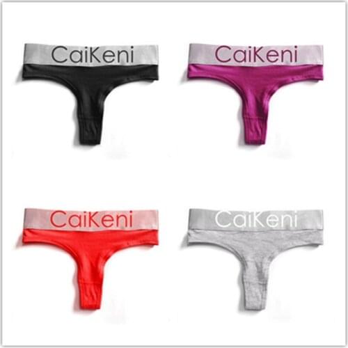 Sexy Women Cotton G-String Underwear Seamless Sport T-Back Letter Woman Thong Solid Female Briefs Low Rise Lady Lingerie