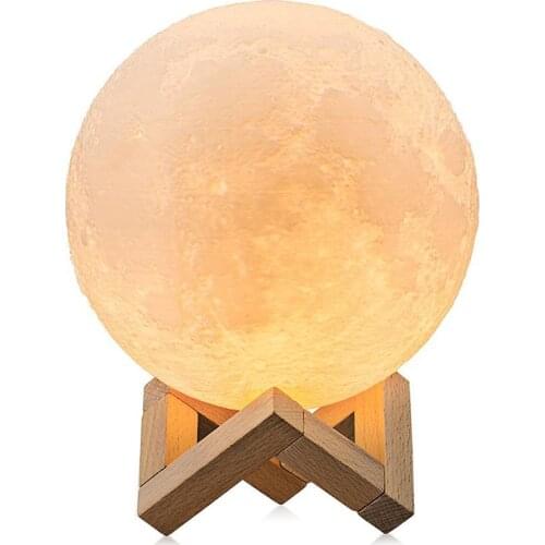 LED Night Light 3D Print Moon Lamp Rechargeable Color Change 3D Touch Moon Lamp for Home Bedroom Decoration Birthday Gift