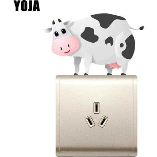 YOJA Hand-painted Cartoon Cows Switch Decor Living Room Bedroom Wall Sticker Personalized 8SS0771