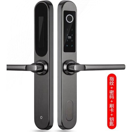 Broken bridge aluminum alloy plastic steel door fingerprint lock password lock household door lock sliding glass door sliding do