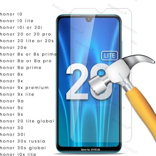 9D Full Screen Protective Glass For Honor 30 20 10 10x lite light 10i 20i 30i 30s 20s 20e 9x 9c 9s 9a 8a pro 8s prime Safey Glas