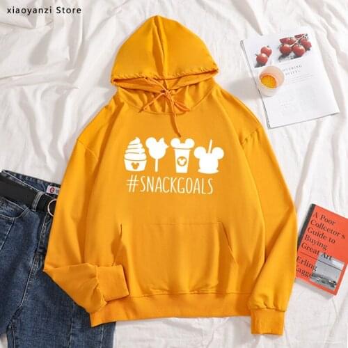 Snack goals Women hoodies Cotton Casual Funny sweatshirts For Lady Girl pullovers Hipster sportswear OT-195