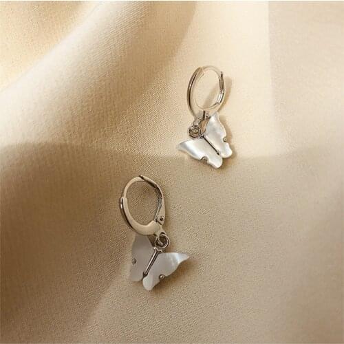 925 Sterling Silver Earring Fashion Butterfly Eardrop Dangle Earrings French Style Woman Girl Ear Accessories High Quality