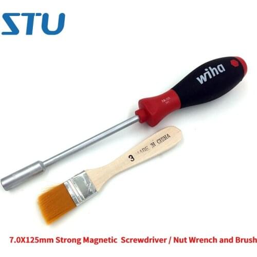 1Set 7.0X125mm Strong Magnetic Screwdriver / Nut Wrench and Brush for Xerox for Ricoh for Minolta Copier Repair Tool
