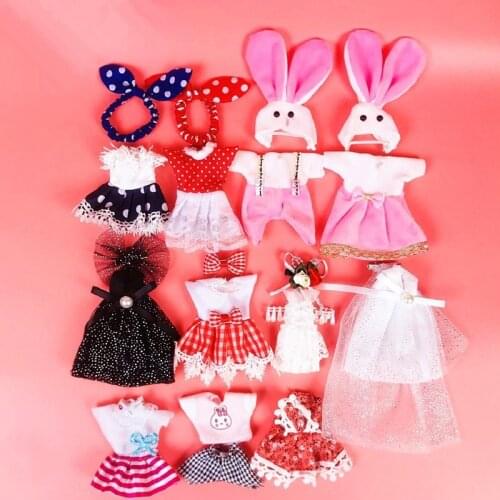 11PCS 16cm Bjd Doll Clothes Gifts For Children Dress Up Fashion Doll Clothes Skirt Suit Kids Girls DIY Toys Doll Accessories