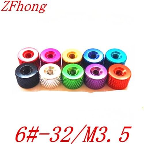 20pcs m3.5 or 6#-32 aluminum colourful hand thumb screw