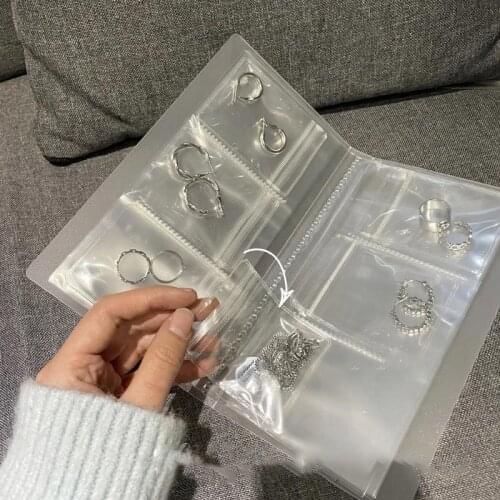 288-84 Grids Travel Jewelry Case Organizer BOOK Bag PVC Pouch Organizer Container Holder for Ring Accessories Bagsmart IL40F1-O9