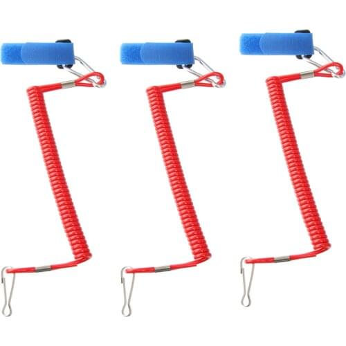 3pc Kayak Canoe Boat Fishing Rod/Paddle Leash Coiled Tether Kit Cord Lanyard