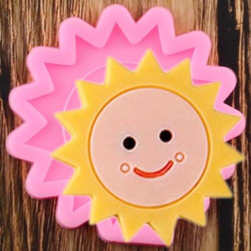 3D Sun Smiley Silicone Mold Baby Party Cupcake Topper Fondant Cake Decorating Tools Cookie Baking Candy Clay Chocolate Moulds
