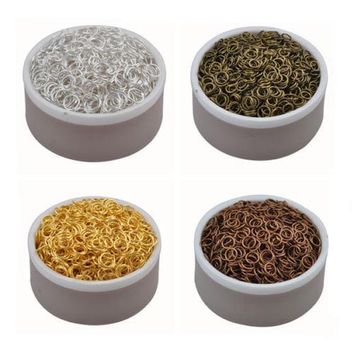 4-10mm Wholesale Open Jump Single Split Rings Connector Jewelry Findings Golden Silvery Bronze Plated