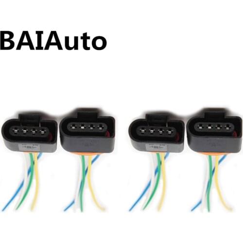 4PCS 1J0 973 724 Ignition Coil Connector Harness Plug Wiring For Audi A3 A4 S3 Q5 Q7 R8 VW Jetta Seat Skoda 3.0T 4B0 973 724