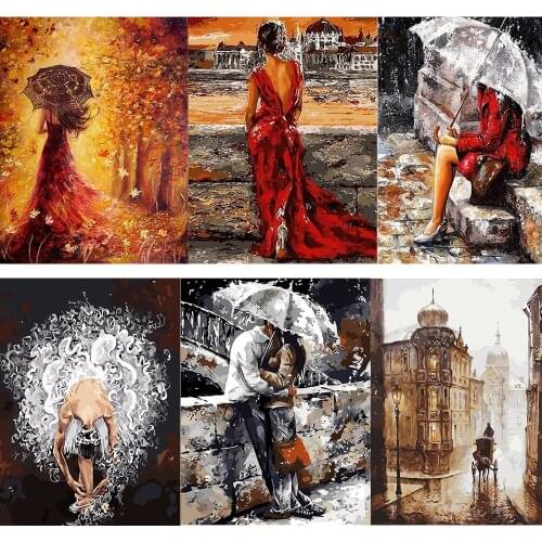 5D DIY Oil Painting Couple Dating Landscape Square/Round Diamond Embroidery Mosaic Diamond Painting High Quality Handmade Gift