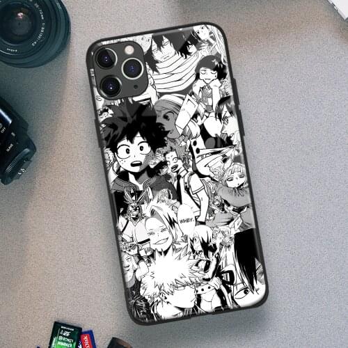 My Hero Academia Manga Anime Soft TPU Glass Phone Case for IPhone SE 6s 7 8 Plus X Xr Xs 11 12 Mini Pro Max Samsung