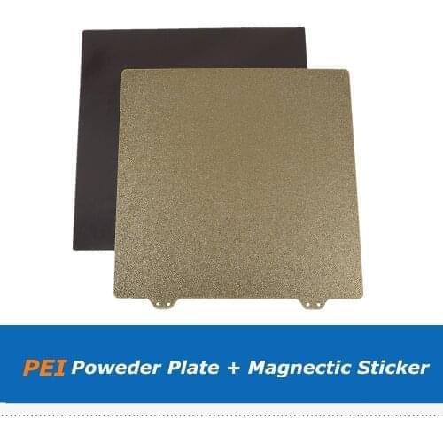 Black/Golden 220*220mm Powder Coated PEI Spring Steel Plate + B Side Magnetic Sticker For Anet A8 A6 Wanhao I3 Creality Ender 5